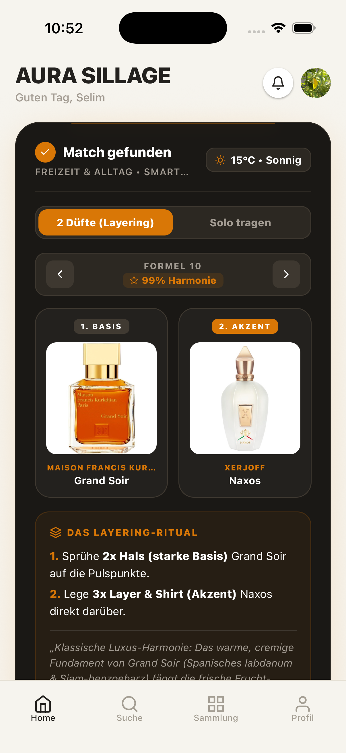 L'Odeuria App Interface