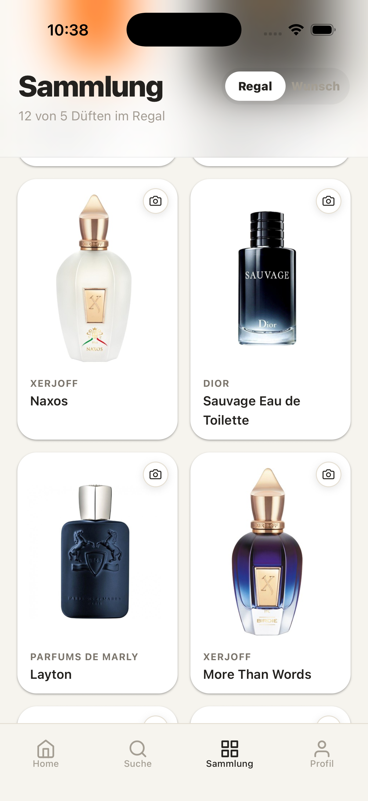 Sammlung Feature App Screenshot